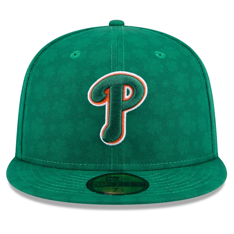 Casquette ajustée 59FIFTY pour homme New Era Kelly Green Philadelphia Phillies St. Patrick's Day