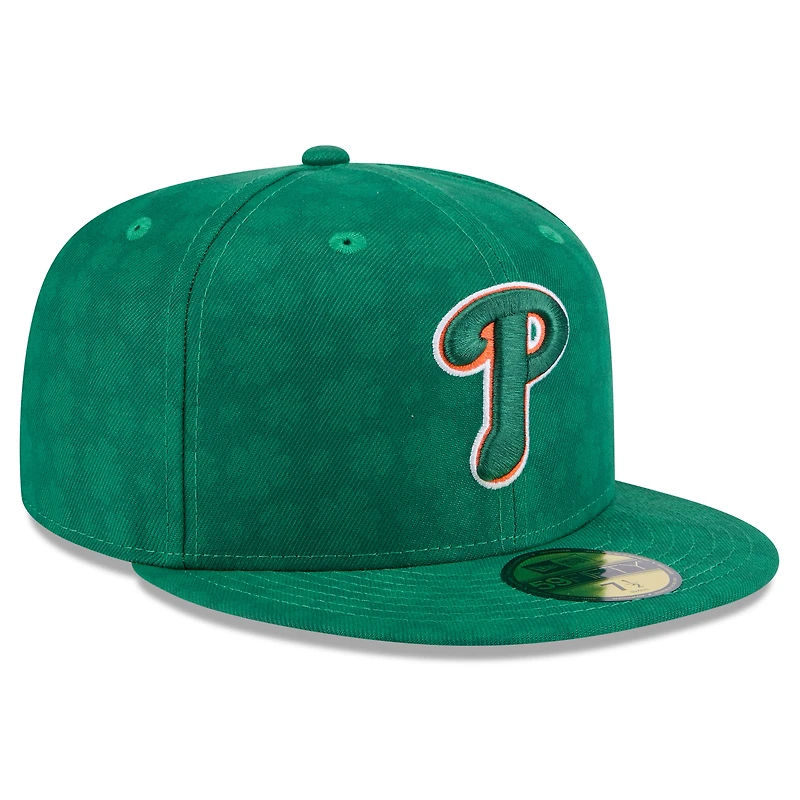 Casquette ajustée 59FIFTY pour homme New Era Kelly Green Philadelphia Phillies St. Patrick's Day