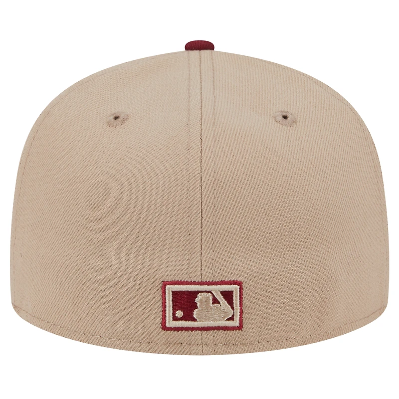 Men's New Era Khaki Philadelphia Phillies 59FIFTY Fitted Hat