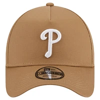 Men's New Era Khaki Philadelphia Phillies A-Frame 9FORTY Adjustable Hat