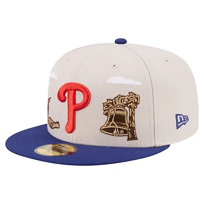 Casquette ajustée New Era 59FIFTY kaki Philadelphia Phillies City Icon pour homme