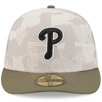 Men's New Era Light Beige/Olive Philadelphia Phillies 2025 Armed Forces Day 59FIFTY Fitted Hat