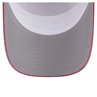 Casquette trucker New Era 9FORTY pour homme, beige clair/rouge, Philadelphia Phillies, à monture en A et couronne effilochée.