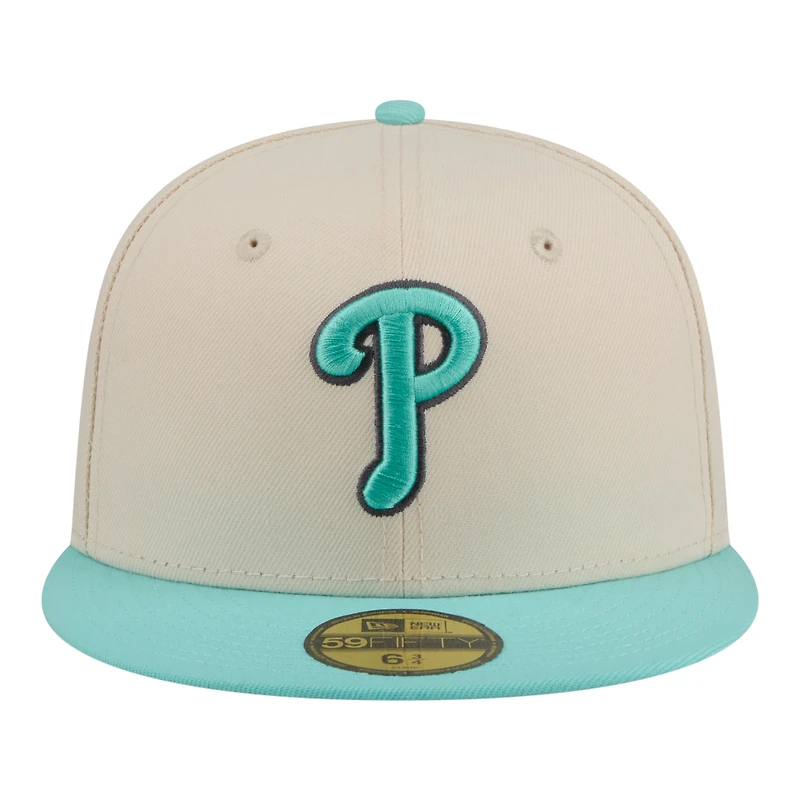Men's New Era Turquoise/Charcoal Philadelphia Phillies Two-Tone Color Pack 59FIFTY Fitted Hat