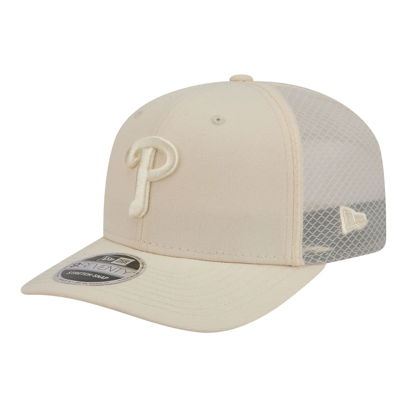 Men's New Era Light Beige Philadelphia Phillies Color Pack COOLERA 9SEVENTY Trucker Adjustable Hat