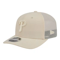 Men's New Era Light Beige Philadelphia Phillies Color Pack COOLERA 9SEVENTY Trucker Adjustable Hat