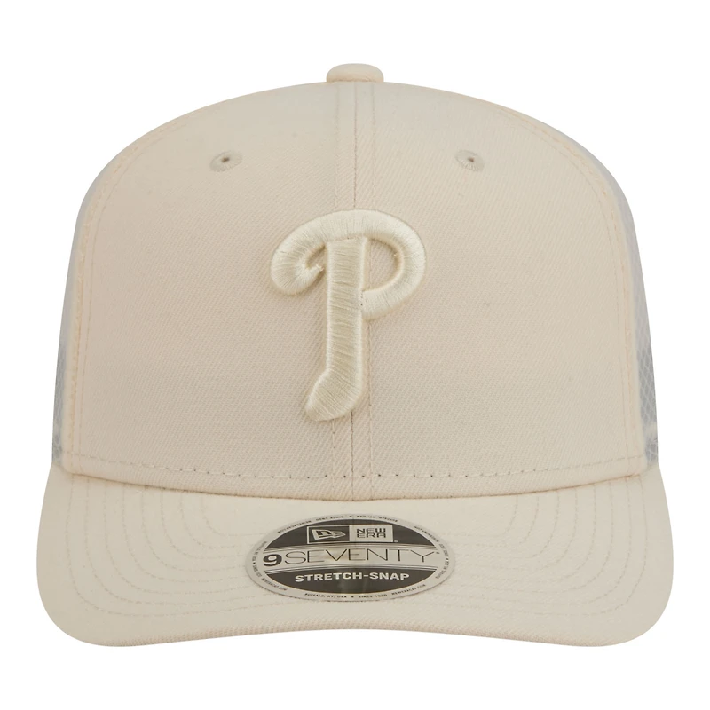 Men's New Era Light Beige Philadelphia Phillies Color Pack COOLERA 9SEVENTY Trucker Adjustable Hat