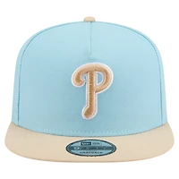 Men's New Era  Light Blue/Light Beige Philadelphia Phillies Color Pack A-Frame 9FIFTY Snapback Hat