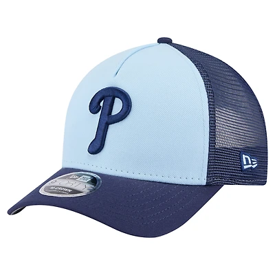 Casquette camionneur ajustable 9FORTY bleu clair/bleu marine New Era pour homme, pack bicolore des Philadelphia Phillies