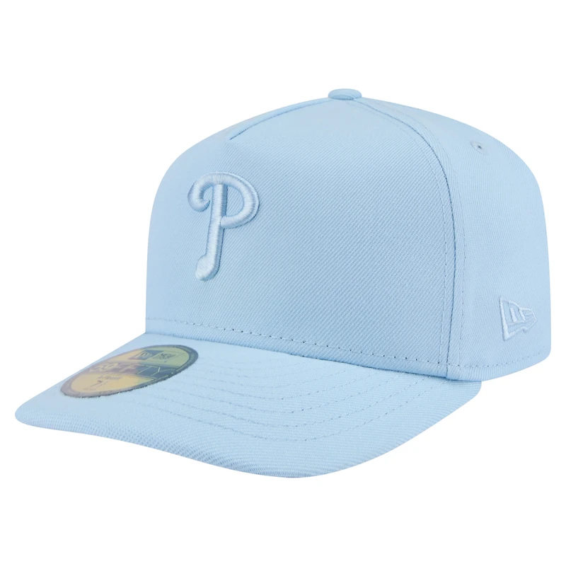 Casquette ajustée New Era 59FIFTY bleu clair pour homme, coloris A-Frame, des Philadelphia Phillies