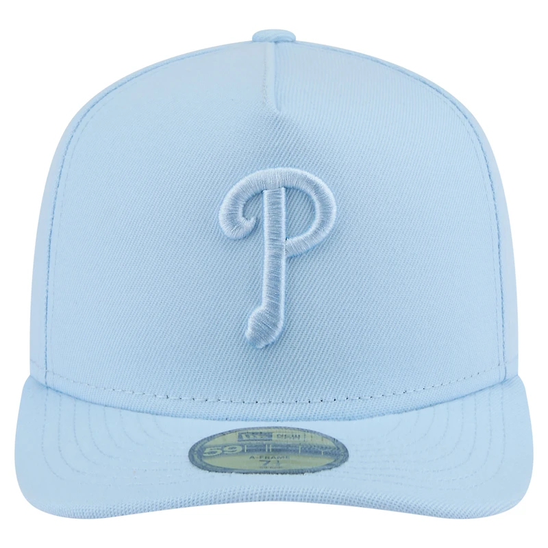 Casquette ajustée New Era 59FIFTY bleu clair pour homme, coloris A-Frame, des Philadelphia Phillies
