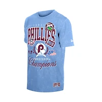T-shirt New Era bleu clair Philadelphia Phillies pour homme, délavé aux minéraux