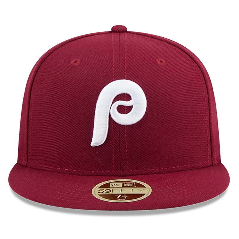 Casquette ajustée 59FIFTY marron New Era pour homme, Temple de la renommée du baseball des Phillies Philadelphie