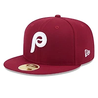 Casquette ajustée 59FIFTY marron New Era pour homme, Temple de la renommée du baseball des Phillies Philadelphie