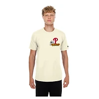 Men's New Era Natural Philadelphia Phillies Dia de los Muertos Sugar Skull T-Shirt