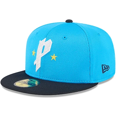 Casquette d'entraînement au bâton New Era Neptune bleu/bleu marine pour homme des Phillies de Philadelphie City Connect 59FIFTY