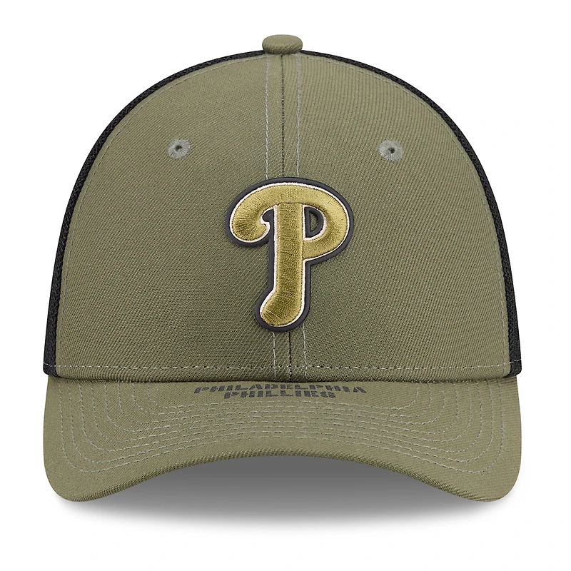 Men's New Era Olive Philadelphia Phillies 2026 Armed Forces Day 39THIRTY M-Crown Flex Hat
