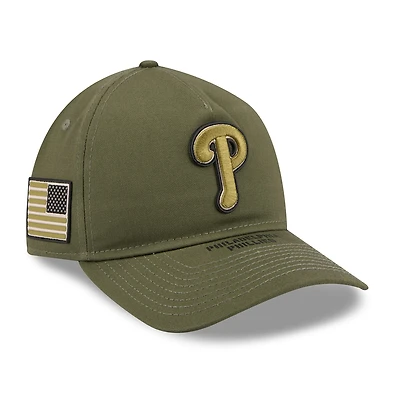Casquette ajustable New Era Olive Philadelphia Phillies 2026 Journée des forces armées 9TWENTY pour homme