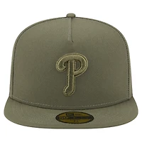 Casquette ajustée A-Frame 59FIFTY pour homme New Era, olive, Philadelphia Phillies Color Pack