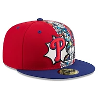 Men's New Era Red/Royal Philadelphia Phillies 2025 MLB Diamond Hero Edition 59FIFTY Fitted Hat