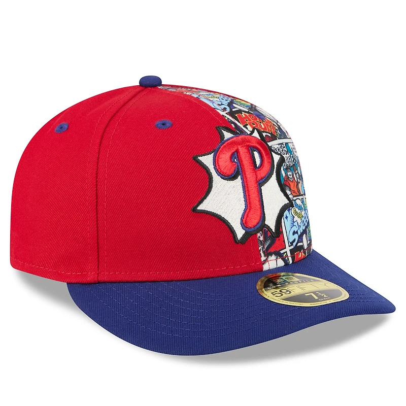 Men's New Era Red/Royal Philadelphia Phillies 2025 MLB Diamond Hero Edition Low Profile 59FIFTY Fitted Hat
