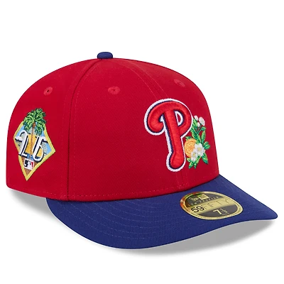 Casquette ajustée New Era rouge/bleu roi Philadelphia Phillies 2026 Spring Training, profil bas 59FIFTY pour homme