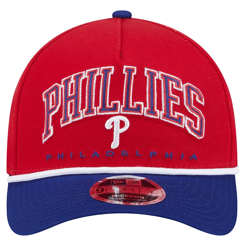 Men's New Era Red/Royal Philadelphia Phillies Arch 9FORTY A-Frame M-Crown Adjustable Hat