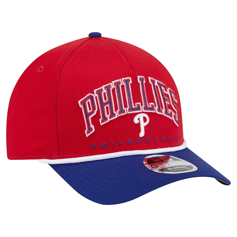 Men's New Era Red/Royal Philadelphia Phillies Arch 9FORTY A-Frame M-Crown Adjustable Hat