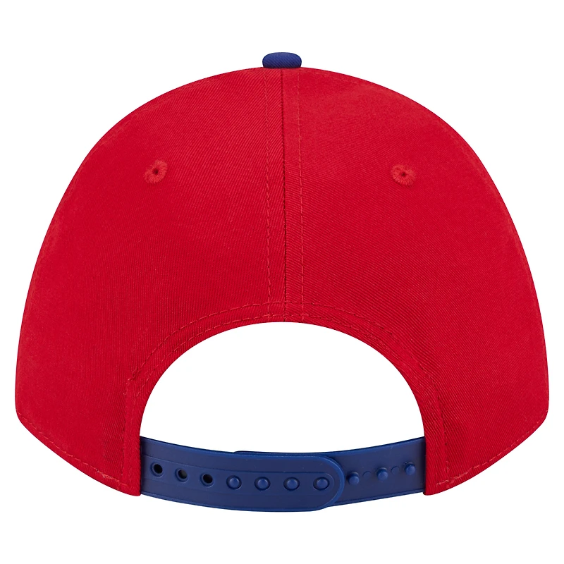 Casquette ajustable New Era Arch 9FORTY A-Frame M-Crown pour homme, rouge/bleu royal, des Philadelphia Phillies