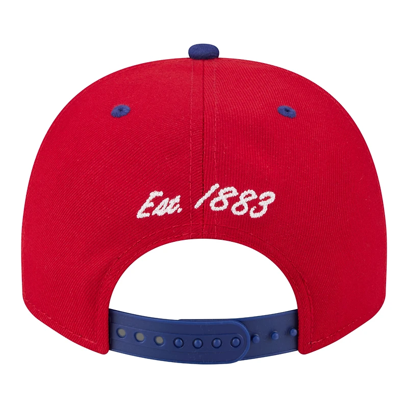 Men's New Era Red/Royal Philadelphia Phillies Arched A-Frame 9FIFTY Adjustable Hat