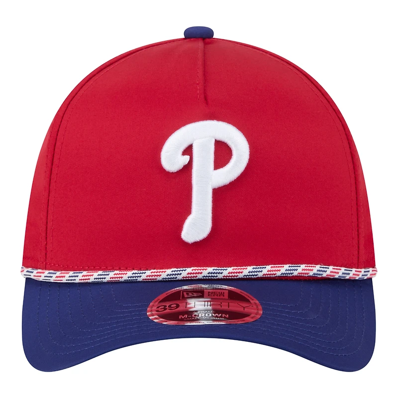 Casquette New Era Flex rouge/bleu roi Philadelphia Phillies Rope M-Crown A-Frame 39THIRTY pour homme