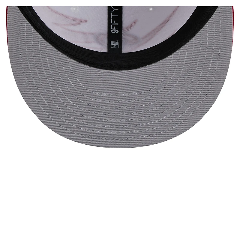 Casquette Snapback Jagged 9FIFTY rouge/blanc pour homme New Era Philadelphia Phillies