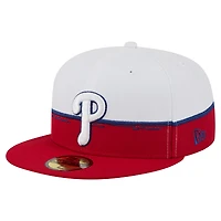Casquette ajustée 59FIFTY Paint Stroke des Philadelphia Phillies de New Era pour homme, rouge/blanc