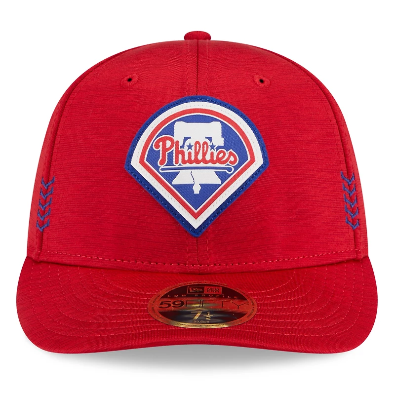 Casquette ajustée 59FIFTY à profil bas pour hommes des Phillies de Philadelphie 2024 New Era rouge