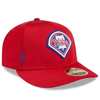 Casquette ajustée 59FIFTY à profil bas pour hommes des Phillies de Philadelphie 2024 New Era rouge