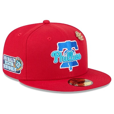 Casquette ajustée New Era 59FIFTY rouge des Phillies de Philadelphie 2025 Big League Chew pour homme