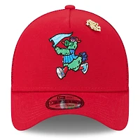 Men's New Era  Red Philadelphia Phillies 2025 Big League Chew A-Frame 9FORTY Adjustable Trucker Hat