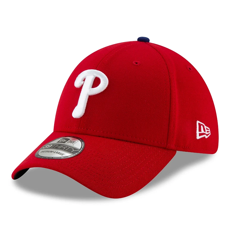 Men's New Era Red Philadelphia Phillies 2025 MLB Postseason Side Patch 39THIRTY Flex Hat