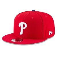 Men's New Era Red Philadelphia Phillies 2025 MLB Postseason Side Patch 9FIFTY Snapback Hat
