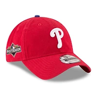 Men's New Era Red Philadelphia Phillies 2025 MLB Postseason Side Patch 9TWENTY Adjustable Hat