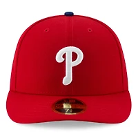 Men's New Era Red Philadelphia Phillies 2025 MLB Postseason Side Patch Low Profile 59FIFTY Fitted Hat