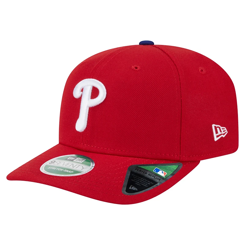 Casquette ajustable New Era 9SEVENTY rouge pour homme, écusson latéral, match des étoiles 2026 des Phillies de Philadelphie
