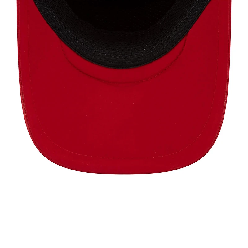 Men's New Era Red Philadelphia Phillies 2026 Batting Practice Apex 9FORTY Adjustable Trucker Hat