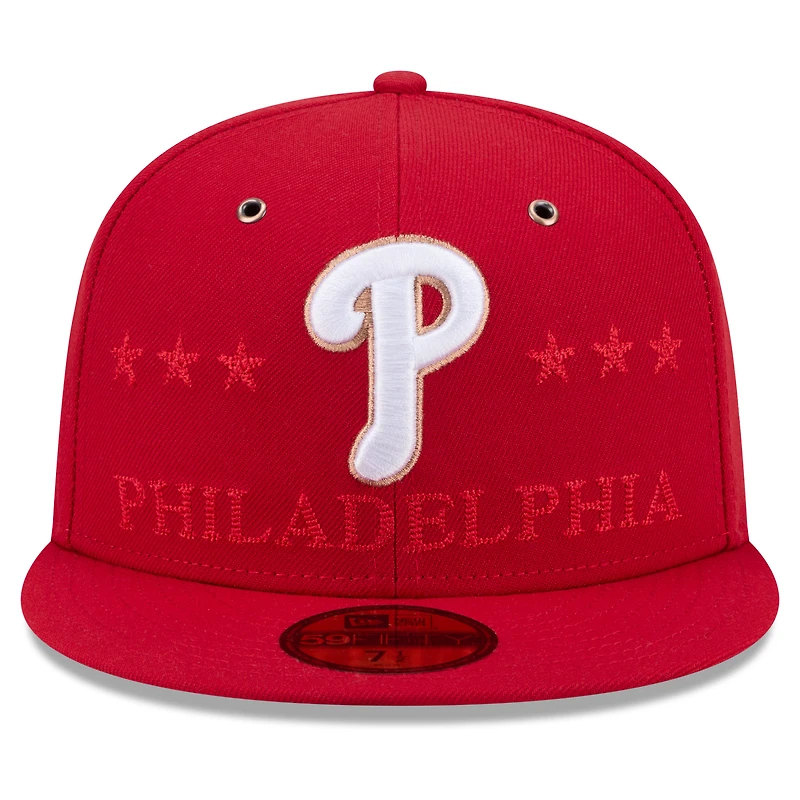 Casquette ajustée New Era rouge Philadelphia Phillies 2026 MLB All-Star Game 59FIFTY pour homme