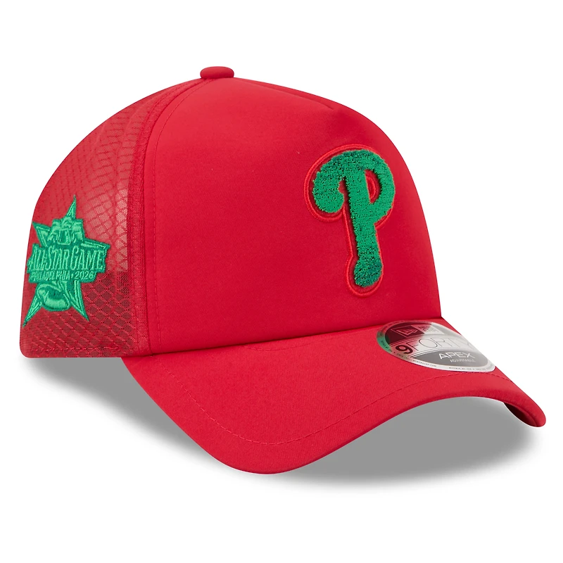 Men's New Era Red Philadelphia Phillies 2026 MLB All-Star Game Workout 9FORTY Apex Adjustable Hat