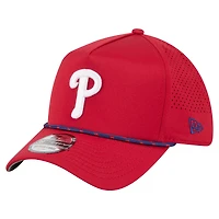 Men's New Era  Red Philadelphia Phillies 39THIRTY A-Frame Perforated Flex Hat