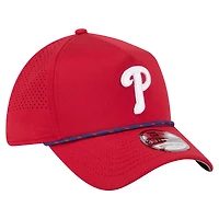 Casquette New Era rouge Philadelphia Phillies 39THIRTY A-Frame perforée et flexible pour homme