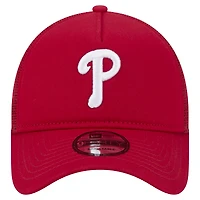 Men's New Era Red Philadelphia Phillies 9FORTY A-Frame Trucker Adjustable Hat