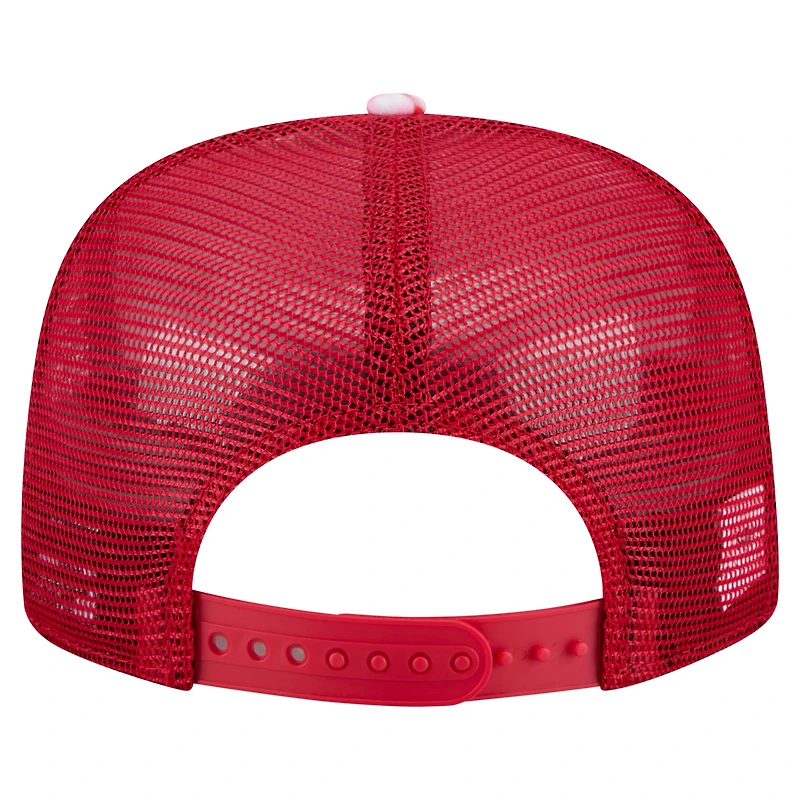 Men's New Era Red Philadelphia Phillies Adventure Pattern Golfer Trucker Snapback Hat