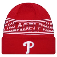 Men's New Era  Red Philadelphia Phillies Authentic Collection Cuffed Knit Hat